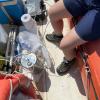 i campionatori passivi allineati sulla barca e pronti per il posizionamento