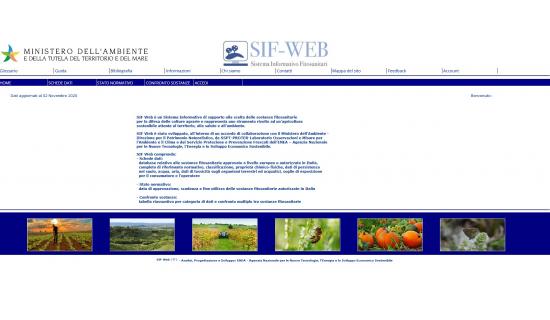 Home page del Sistema Informativo Fitosanitari 