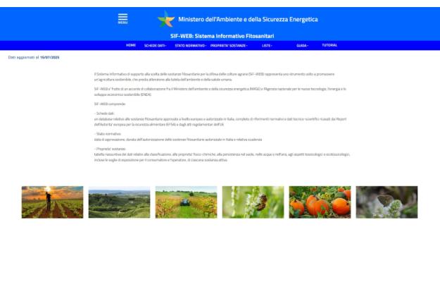 Homepage sistema informativo fitosanitari