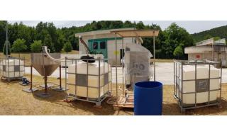 Impianto pilota per acqua potabile con sistema di ultrafiltrazione assistita da polimeri