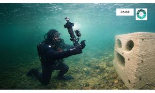 Operatore sub vicino a un bio-reef